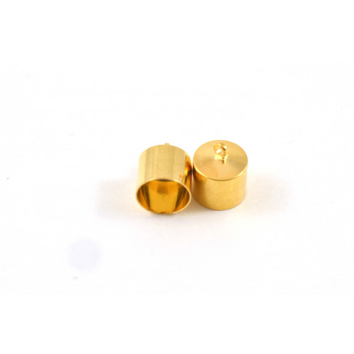 GLUE IN 8MM CORD END GOLD COLOR